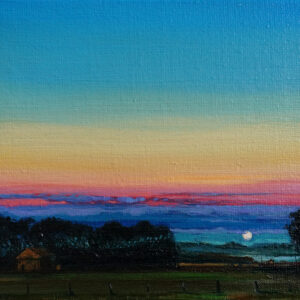 Moonrise on the road to Shieldbank - Painting